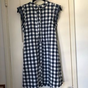 Dear creatures gingham blue and white dress